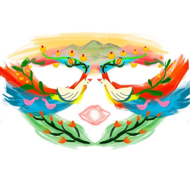AR face mask “Slovakia Summer - Leto”. Made this for a performance this summer. Swipe left 👈for a video how it looks when we wear it 🙂 . Maybe it’s a time for making an Autumn mask🍂🎨
この夏のパフォーマンスの時に作ったスロバキアARお面。Leto. よーし、そろそろ秋バージョン制作期かな🍂🎨 
.
.
.

 #illustration #digitalillustration #digitaldrawing #mask #procreate #process #slovakia #folk #slovakiafolklore #folklore #digitalart #facemask #ar #arfacemask #augmentedreality #kaorufuruko #スロバキア#スロヴァキア